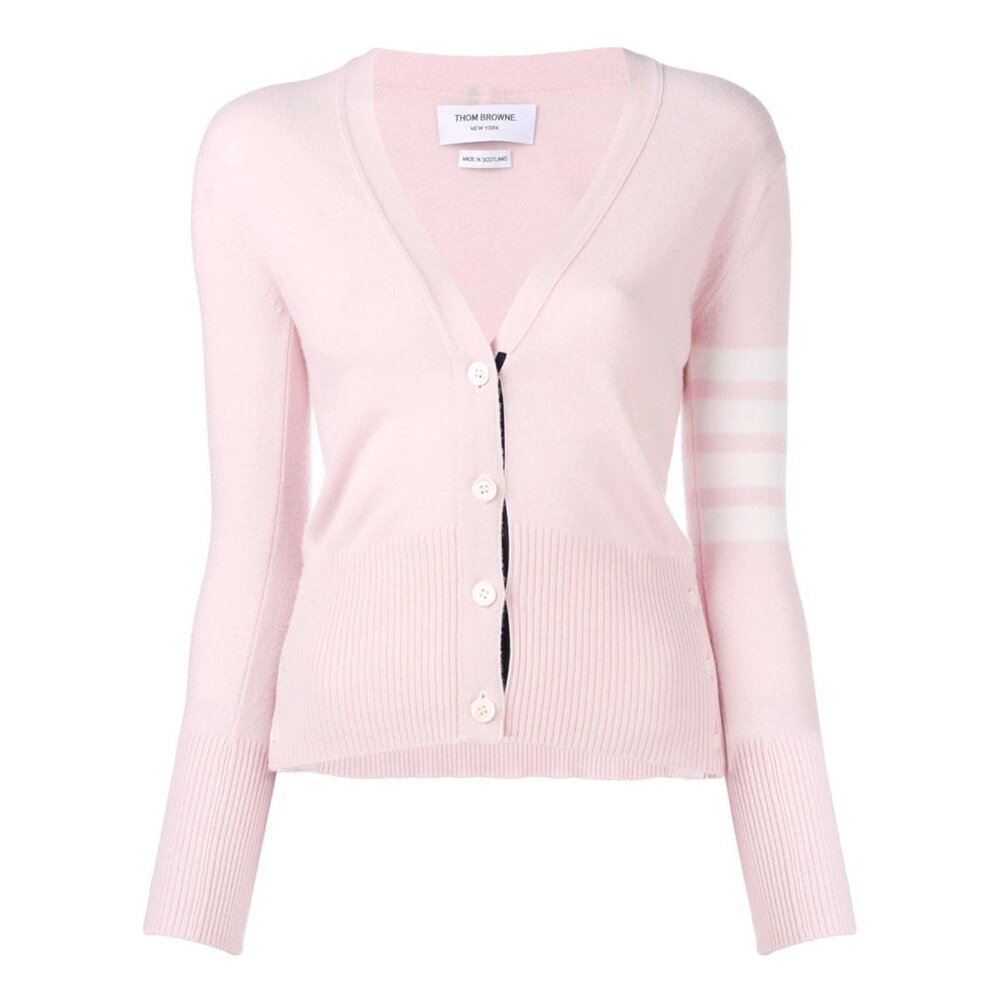 Thom Browne Pink Cashmere Cardigan, size 42 (fits like a fitted size Small). - Picture 2 of 15